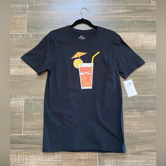 NEW Nike Mens Small Legend Golf Drink Tee - Black - Picture 1 of 5